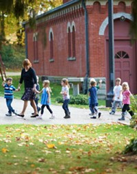 students outside