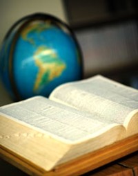 book and globe
